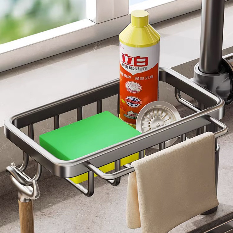 Kitchen Faucet Storage Rack Dishwasher Vegetable Sink Sink Supplies Household Cloth Sponge Draining Hanging Basket Storage Rack