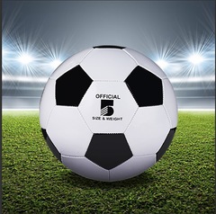 サッカー卸売り児童4号5号3号成人小中学生試合訓練ワールドカップ白黒pvc機縫いpu