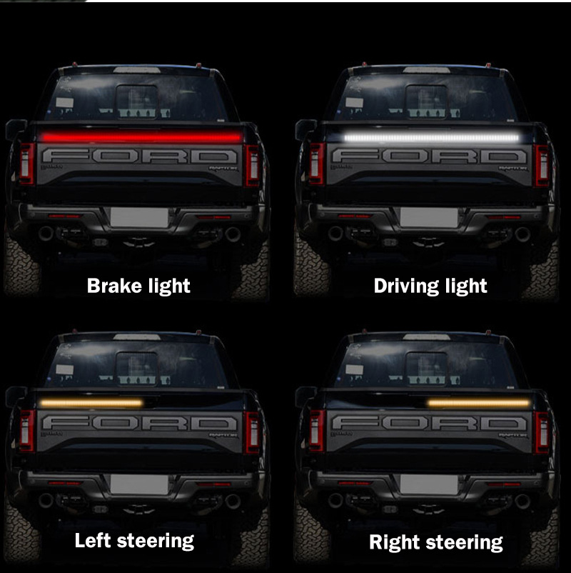 Cross-Border Hot-Selling Car Trunk Lights, Pickup Truck Lights, Multi-Function Warning Lights, Rear Brake Streamer Lights, Car Modification
