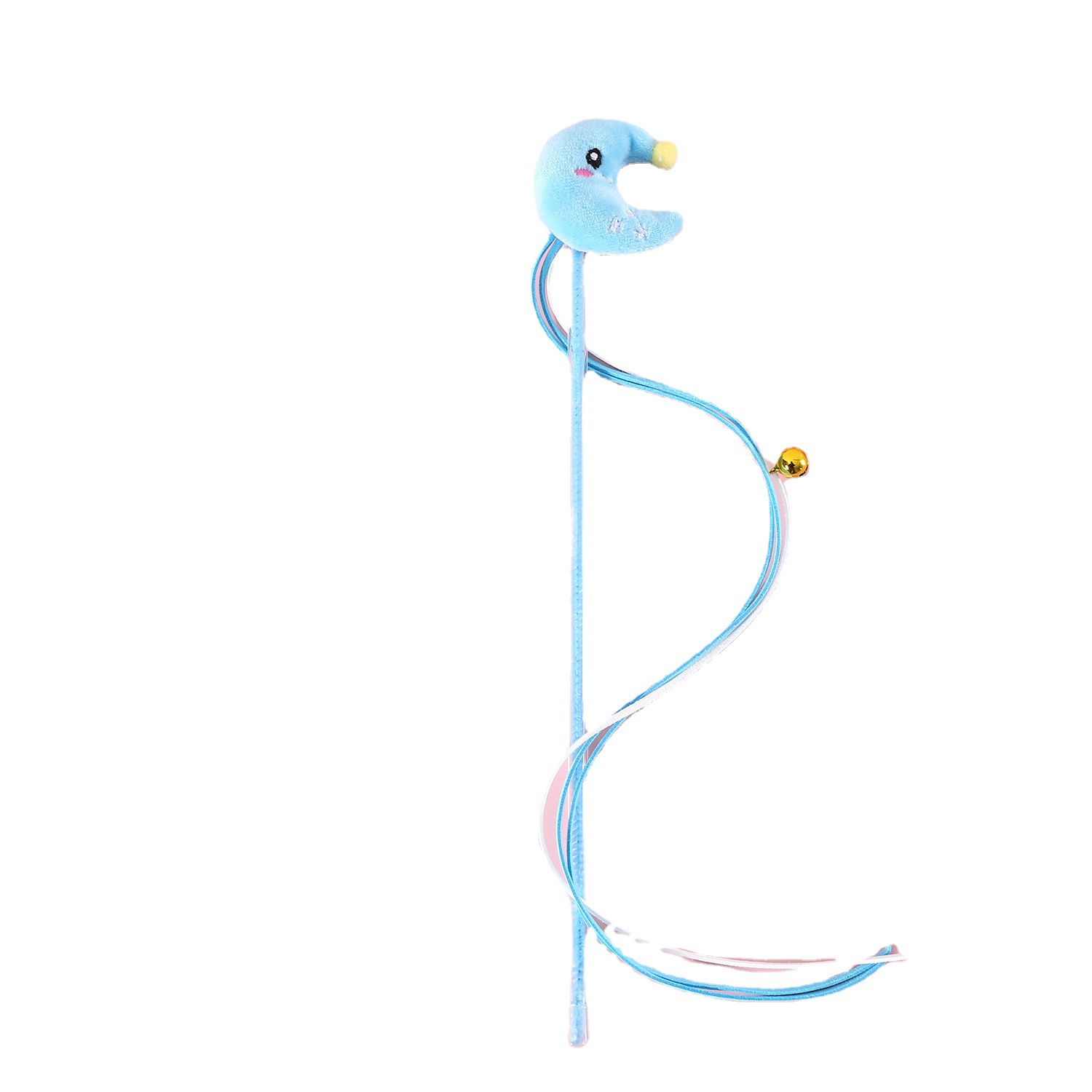 Mascota gato de peluche Luna estrella borla Campana de peluche de dibujos animados divertido gato palo de formación interactiva juguete de sonido varilla