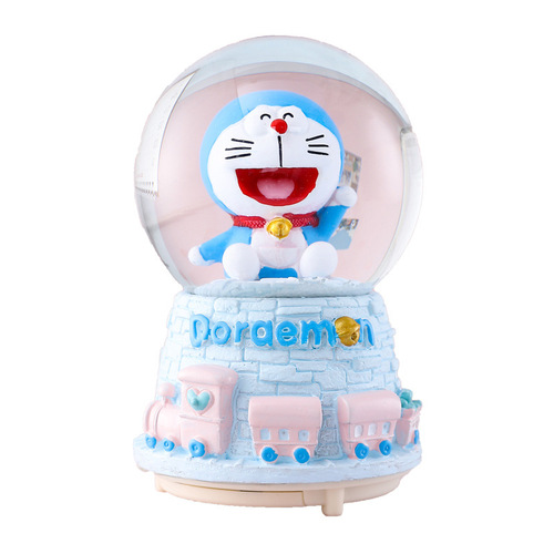 Back-to-School Lavender Bear Crystal Ball Music Box Eight-Note Box Creative Birthday Gift Resin Ornament Children's Gift