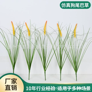 跨境仿真狗尾巴草ins风仿真洋葱草假芦苇居家插花摄影道具批发