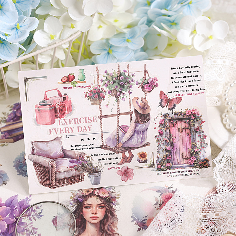 Viejos sueños de regreso transfronterizos retro libro de contabilidad manual DiDi diario de contabilidad manual material decorado retro y papel libro de pegatinas