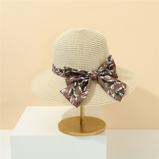 Summer Pastoral Style Fashion All-match Bow Straw Hat Children's Seaside Travel Beach Hat Elegant Casual Hat