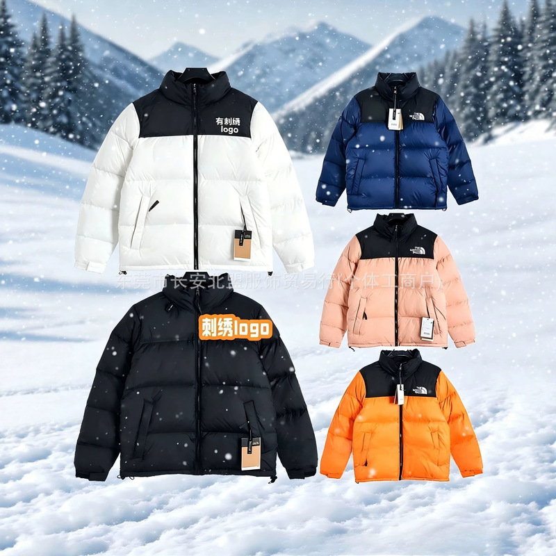 High-Quality North Face Cotton Jacket 1996 American Version Unisex Stand Collar Autumn and Winter Embroidered Warm Windproof Waterproof Coat