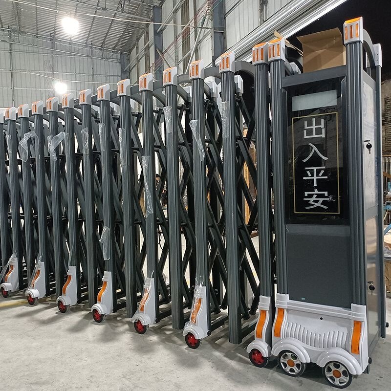 Stainless steel electric retractable door, aluminum alloy courtyard sliding door, school automatic door, construction site folding panel door