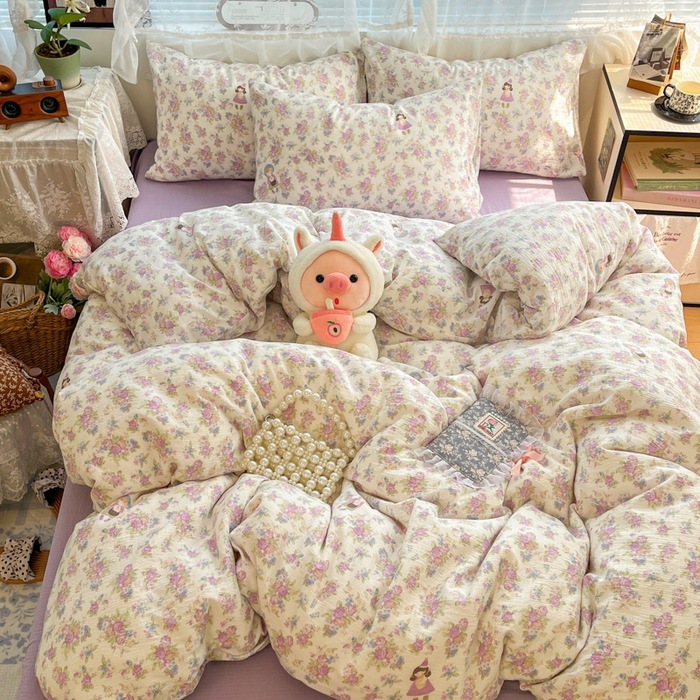 Cama de cuatro piezas de algodón 2025, nueva sábanas de algodón, colcha de cama, cama de cama, dormitorio de estudiantes, tres piezas