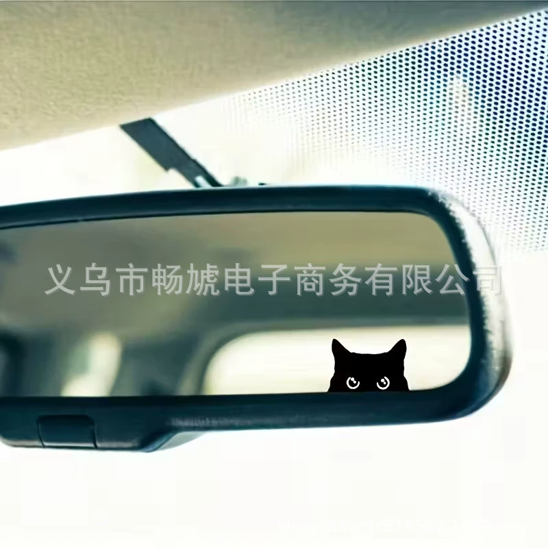 Черная кошка заднего вида зеркало забавная наклейка трансграничная temu Xiyin в том же стиле поддерживает персонализацию изображения