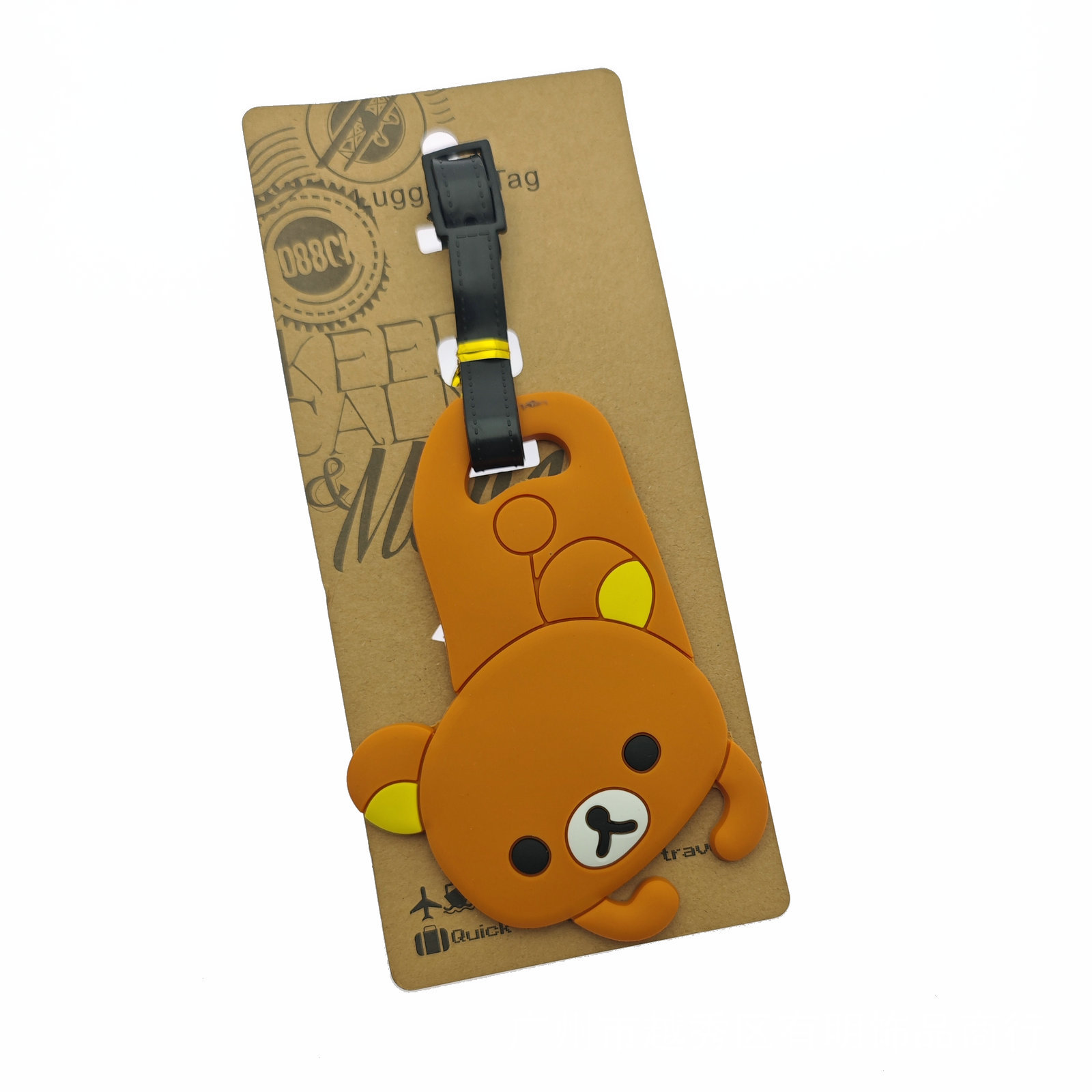 Creativo lindo oso negro y blanco fácil oso tarjeta de embarque de silicona maleta de viaje colgante de remolque tarjeta
