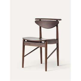 中式实木极简靠背椅简约休闲吧台蝴蝶椅家用复古风餐椅泡茶咖啡椅