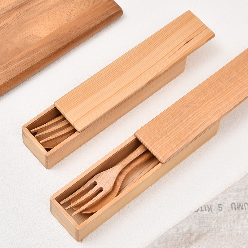 携帯用食器3点セット（1人用）クリエイティブなアウトドア旅行用携帯食器箸・スプーン・フォークセット、ロゴのカスタマイズ可能