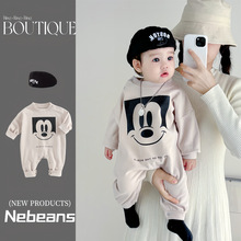 韩版潮款新生儿男女宝宝连身衣外出服棉质柔软卫衣造型卡通哈衣爬