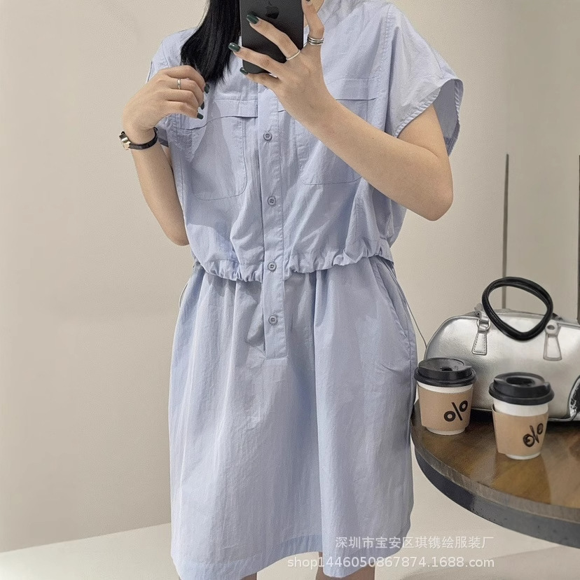 Summer long dress sleevless for leisure