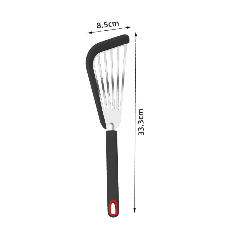 33.3cm 스테인레스 스틸 + 검정색 실리콘 손잡이