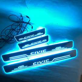 4片适用于本田思域 流光幻彩门槛条 CIVIC带LED灯迎宾踏板改装