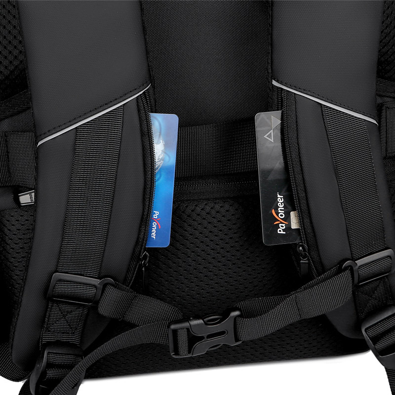Leather film backpack for men, large-capacity multi-functional business travel backpack, laptop bag, college student schoolbag undefined