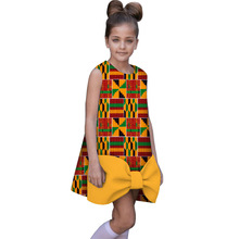 跨境货源非洲印花女童连衣裙无袖民族童装一件代发蜡染服装