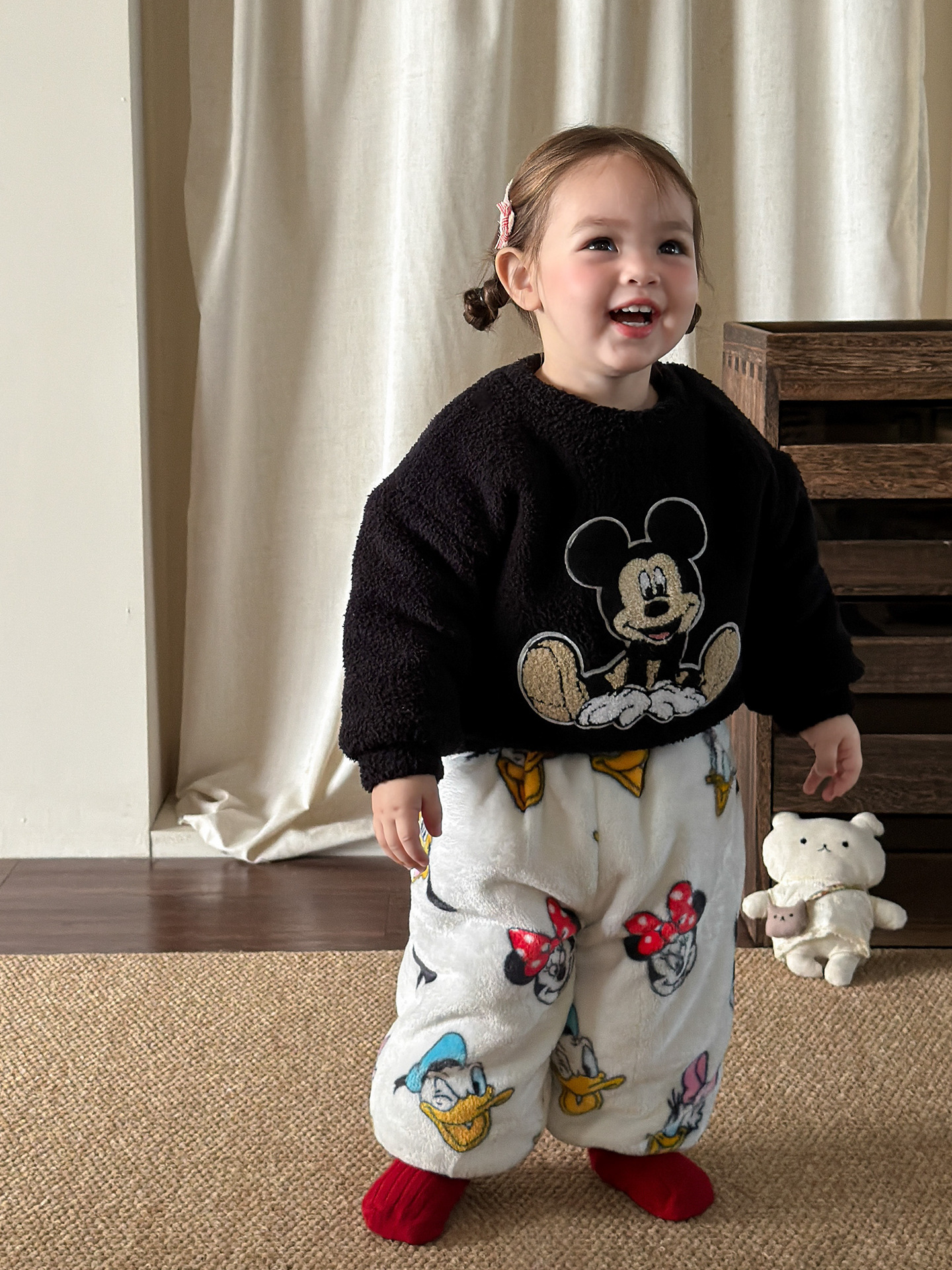 Sugar Pear ropa infantil pijamas de invierno para niños 2025 franela niñas ropa de hogar conjunto de ropa de terciaria ropa de bebé