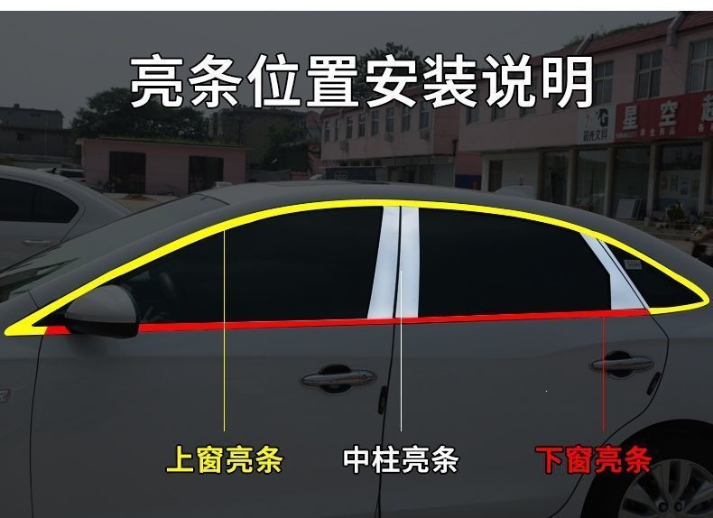 Toyota 22 Model New Highlander Window Trim Crown Exterior Decoration Strip for Modified Body Door Frame Window Edge
