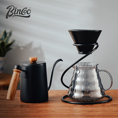 T9J5 hand brewed coffee pot utensil set coffee sharing pot wooden handle thin mouth long mouth pot hanging ear pot filter cup