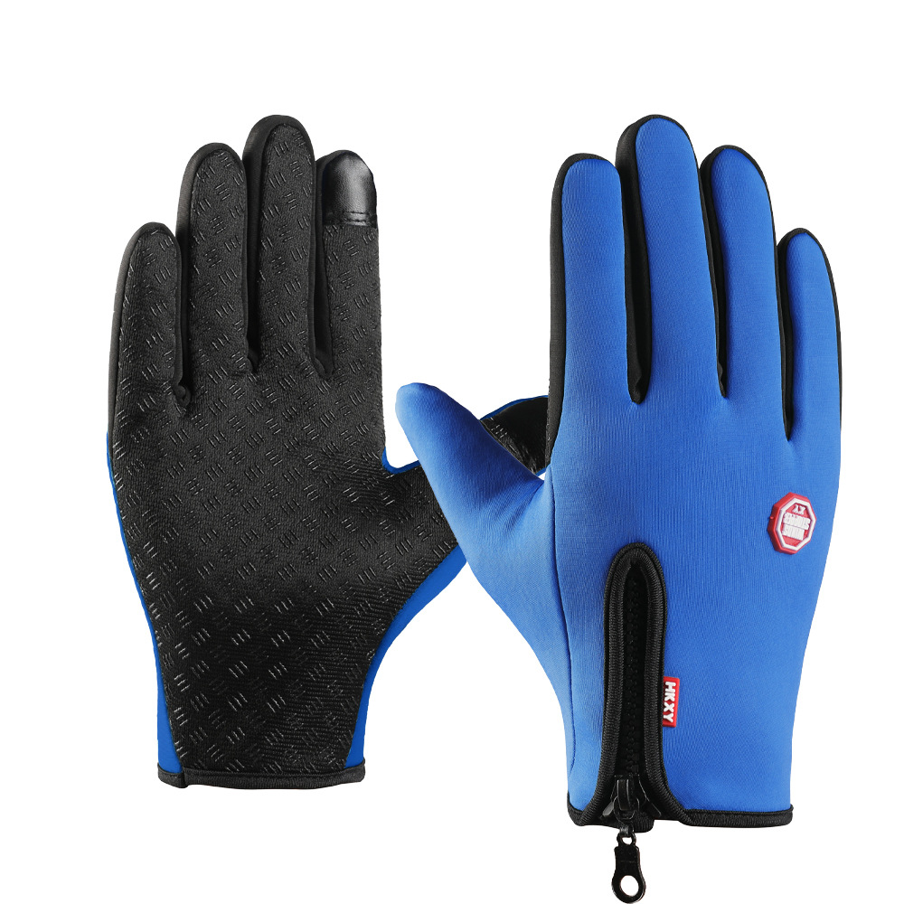 Guantes cálidos para ciclismo para hombres y mujeres, impermeables y con forro de terciopelo, para deportes al aire libre, esquí, guantes de invierno antideslizantes con pantalla táctil