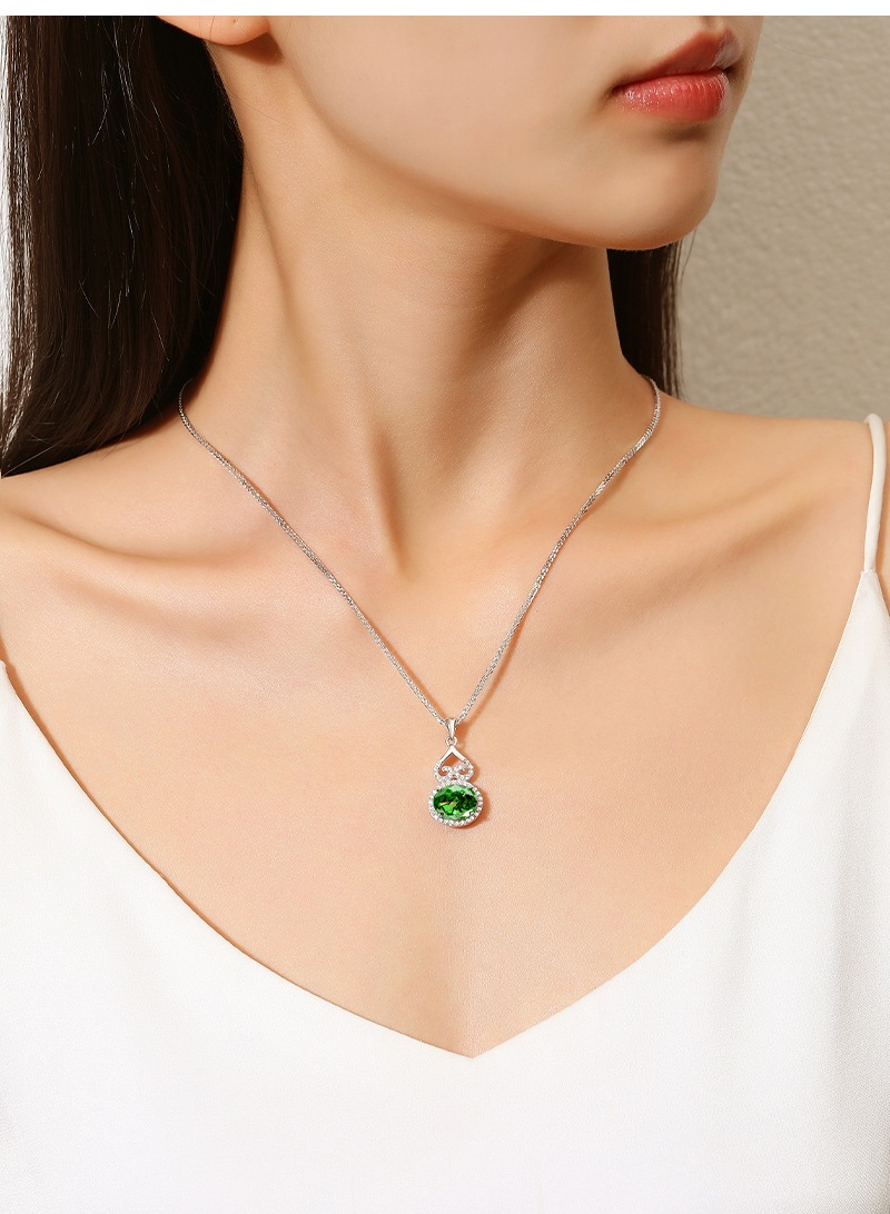 Women's Gender 1 Piece 925 Sterling Silver Geometric Zircon High Carbon Diamond 925 Sterling Silver Cable Chain Pendant Necklace