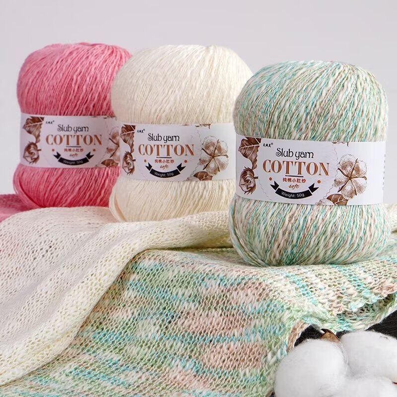 New Product: Fine Cotton Yarn for Handmade Knitting, Shawl, Scarf, Fancy Cotton Yarn Balls, Wholesale from Manufacturer, Cross-Border