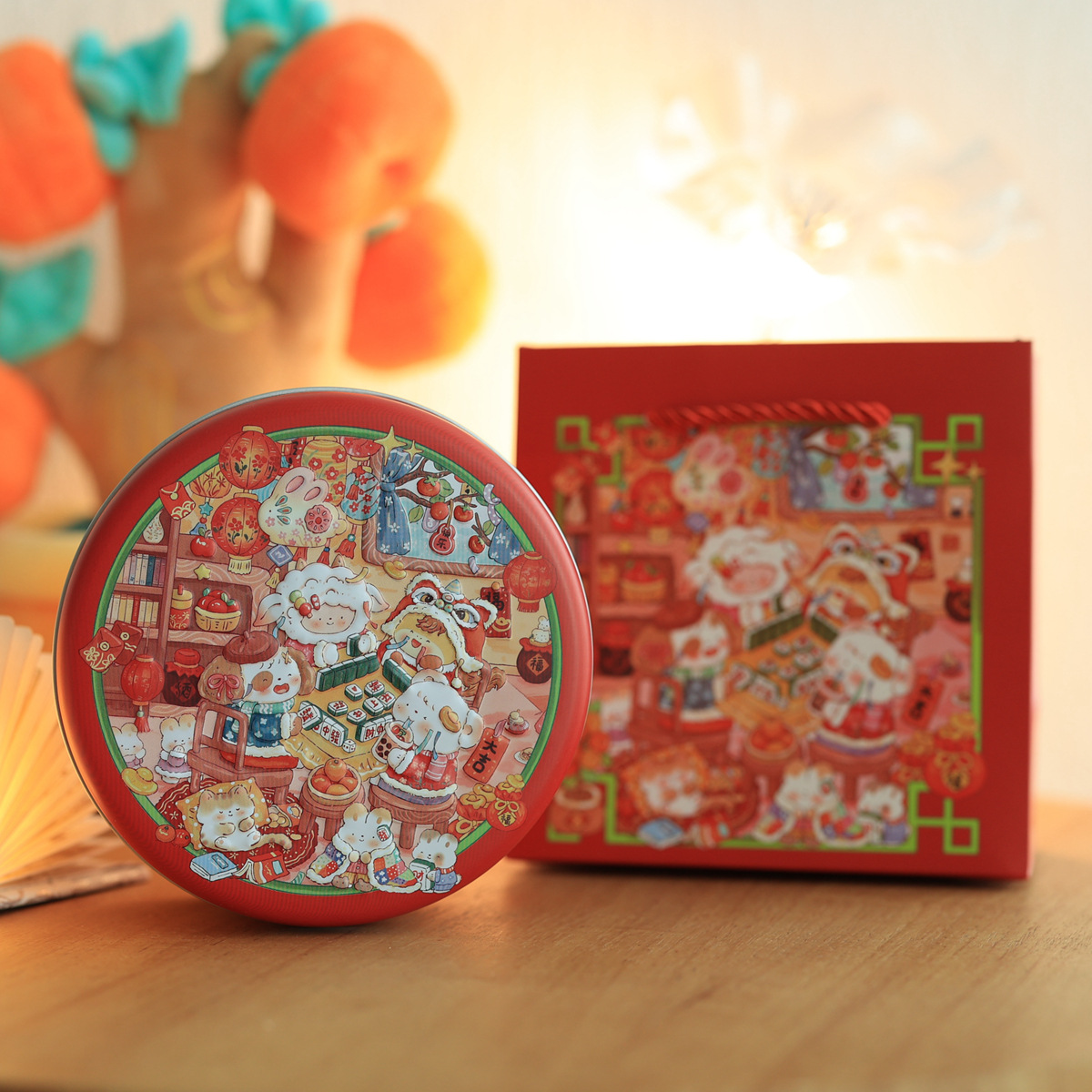 原创Bunny lulu小号圆形铁罐 曲奇饼干 烘焙糖果食品包装盒马口铁