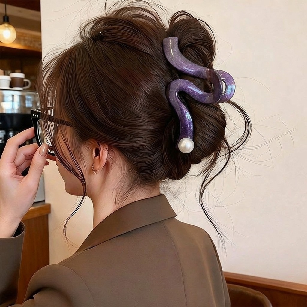 2026 nuevo clip de cabello ondulado clip de cabello de tiburón grande clip de cabello de mujer detrás de la cabeza de alta sensación clip de cabello accesorios para el cabello