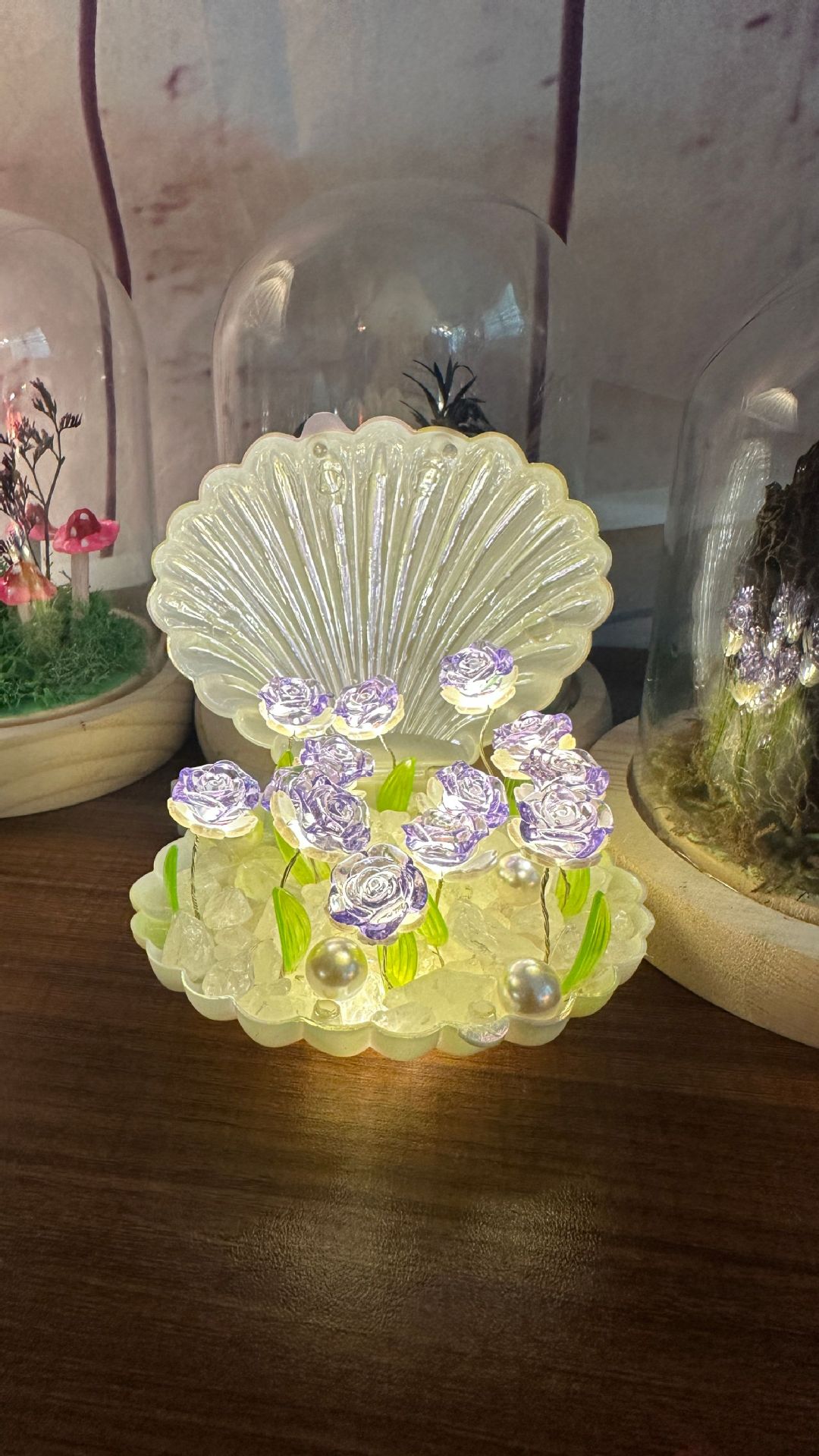 Lámpara de noche hecha a mano DIY regalo creativo de mesita de cama atmósfera luminosa decoración para la novia