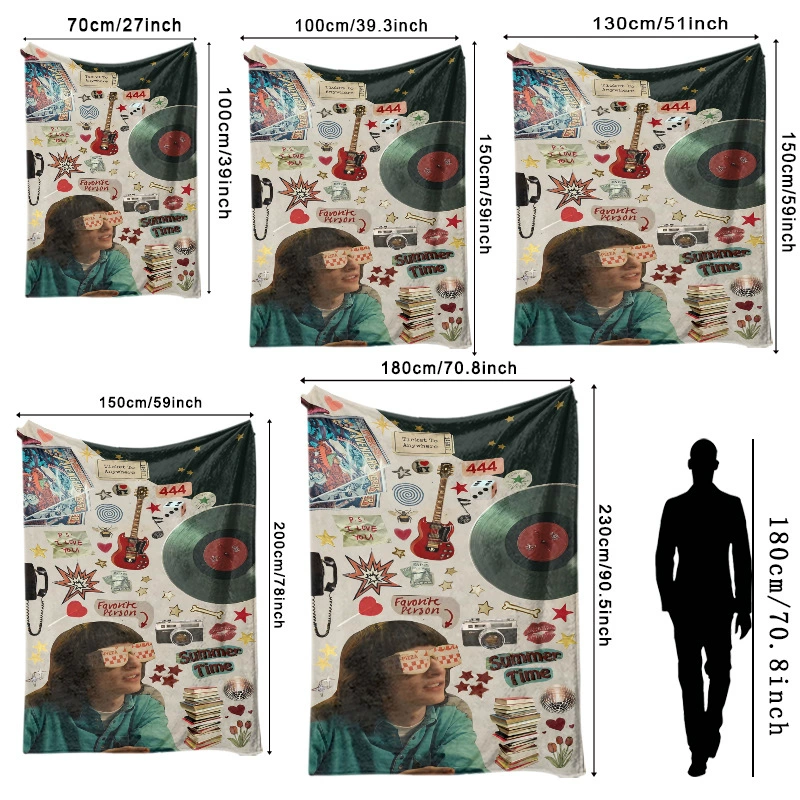 Плюшевая флисовая плед-одеяло BylerCP (в стиле Stranger Things), мягкий для отдыха, 70×100–150×200 см
