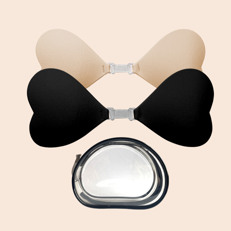 Love Adjustment Buckle Waterproof Swimming Artifact Anti-Bump Nipple Patch One-Piece Cute Push-Up Silicone Invisible Bra