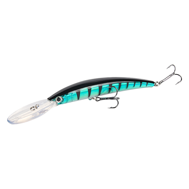 Luya cebo de lengua larga Mino buceo 15.3cm16g simulación de sonido perlas cebo falso agua dulce mar pesca abalorios cebo bajo
