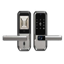 跨境外贸呆锁猫眼涂鸦WIFI指纹锁木门免开孔单舌智能门锁工厂直营