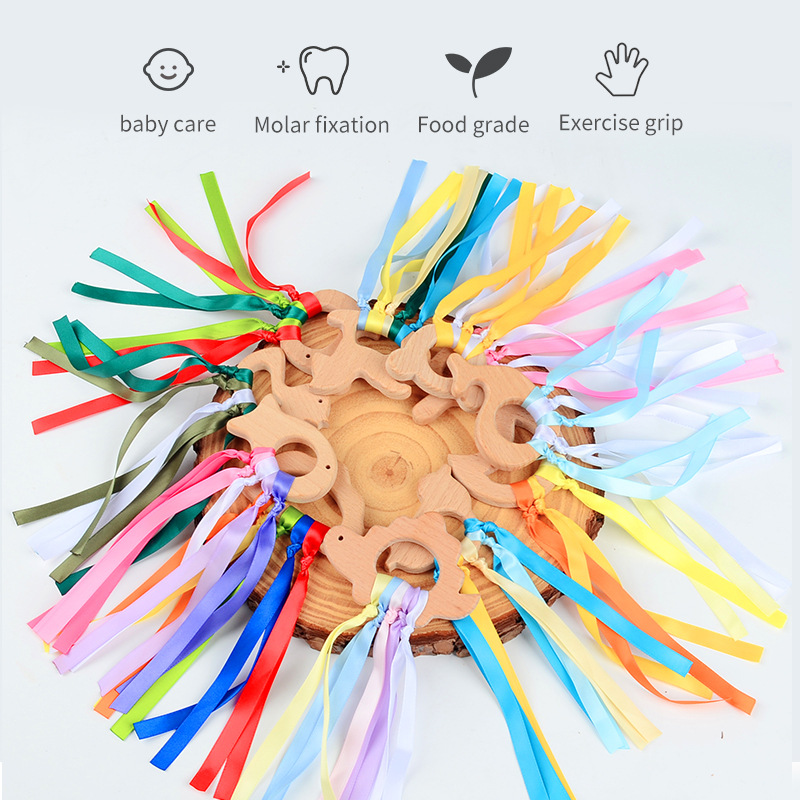 Transfronterizo Amazon Venta caliente Infantil Educación Temprana campana Arco Iris cinta color cognición colorido juguete de madera mordedor