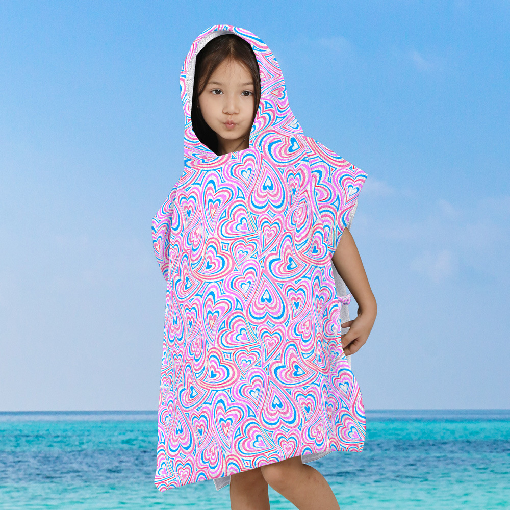 Algodón 100% algodón capa para niños toalla de baño capa bebé toalla de baño con capucha absorbente de dibujos animados estampado de playa bata de baño