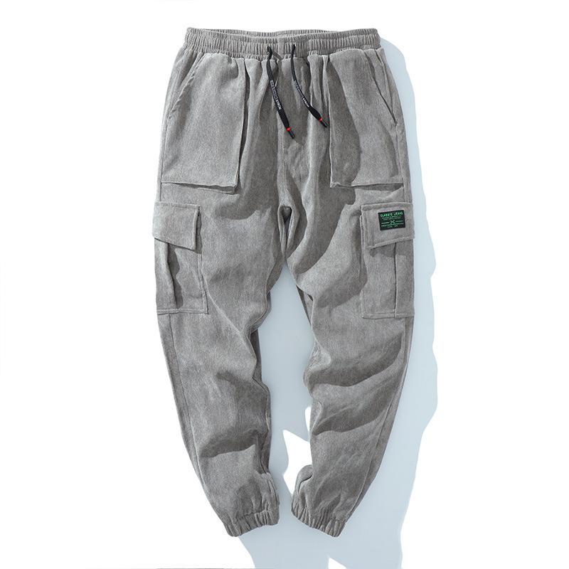 Otoño y invierno de 2020 nuevo estilo masculino retro japonés relajado gran tamaño rayas casuales Harun herramientas pequeñas pantalones casuales de tendencia