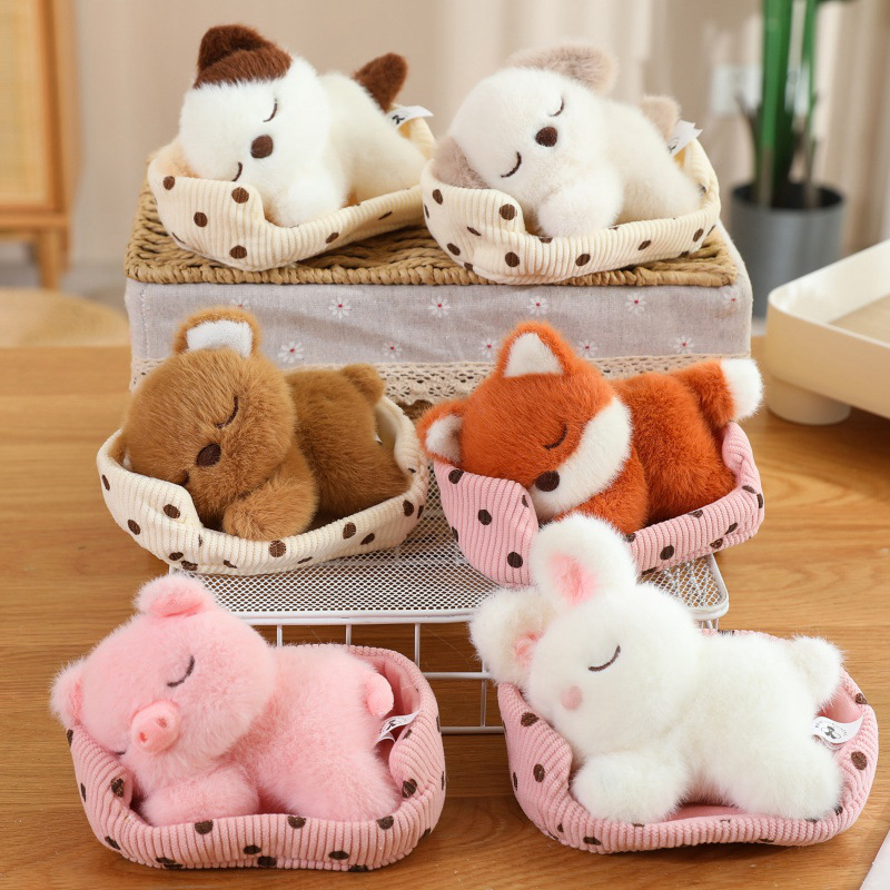 Sofá creativo para cachorros gatos juguetes de peluche de escritorio para adornos de automóviles osos zorros muñecas muñecas