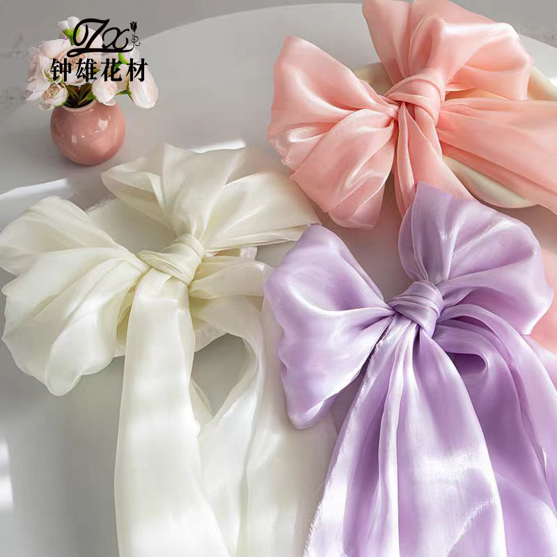 New Snow Segment Cloth French Flower Bouquet with High-End Cloth Satin Bow Ribbon Flowers Versatile Decoration