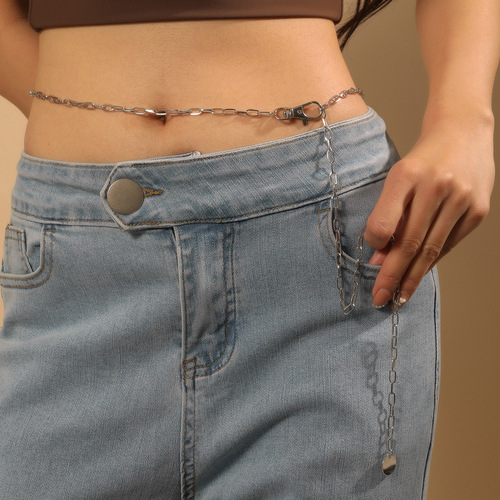 European and American cross-border new product trendy fashion alloy chain pendant waist chain casual sexy simple body chain