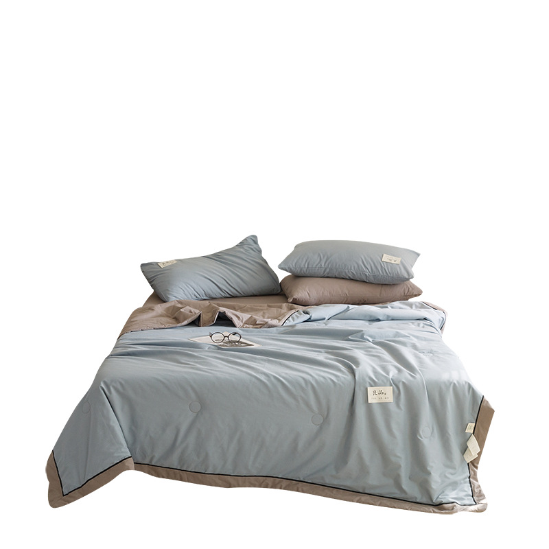 Edredón de verano de fibra de soja de algodón, edredón fresco de verano, edredón de aire acondicionado lavable a máquina, dormitorio individual, edredón fino de verano