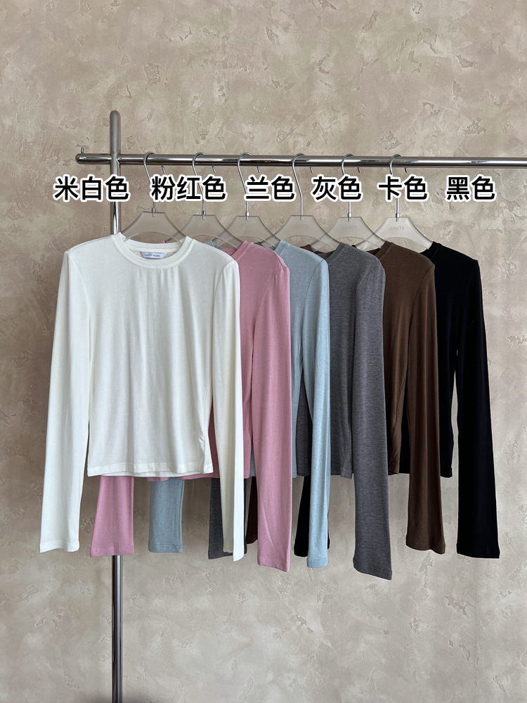 UNITY MODE ベーシックモデル マルチカラー 韓国風 ベースレイヤー 長袖Tシャツ レディース 秋トップス 241150