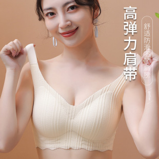 Fixed cup soft support seamless underwear women push up breast collection anti-sagging big chest small plus size pregnant women bra thin