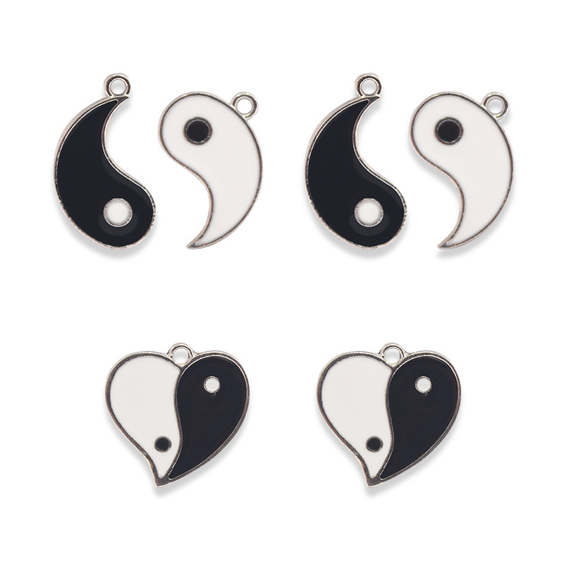 70g Weight Pendant Jewelry Making Type DIY Jewelry Accessories Classification 20 PCS/Package Quantity Alloy Material Tai Chi, Heart Shape Pattern Enamel Design Simple Style Style 20 PCS/Package Alloy Tai Chi Heart Shape Pendant 6