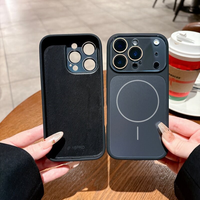 Funda de Silicona con Gran Ventana para iPhone 17 Pro Max, Absorción Magnética, Carga Inalámbrica