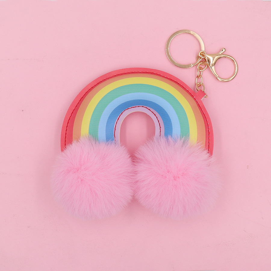 Modern Style Artistic Color Block Pu Leather Imitate Rex Rabbit Fur Alloy Women's Keychain display picture 8