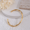 Universal retro bamboo women's bracelet, accessory stainless steel, European style, simple and elegant design, 750 sample gold