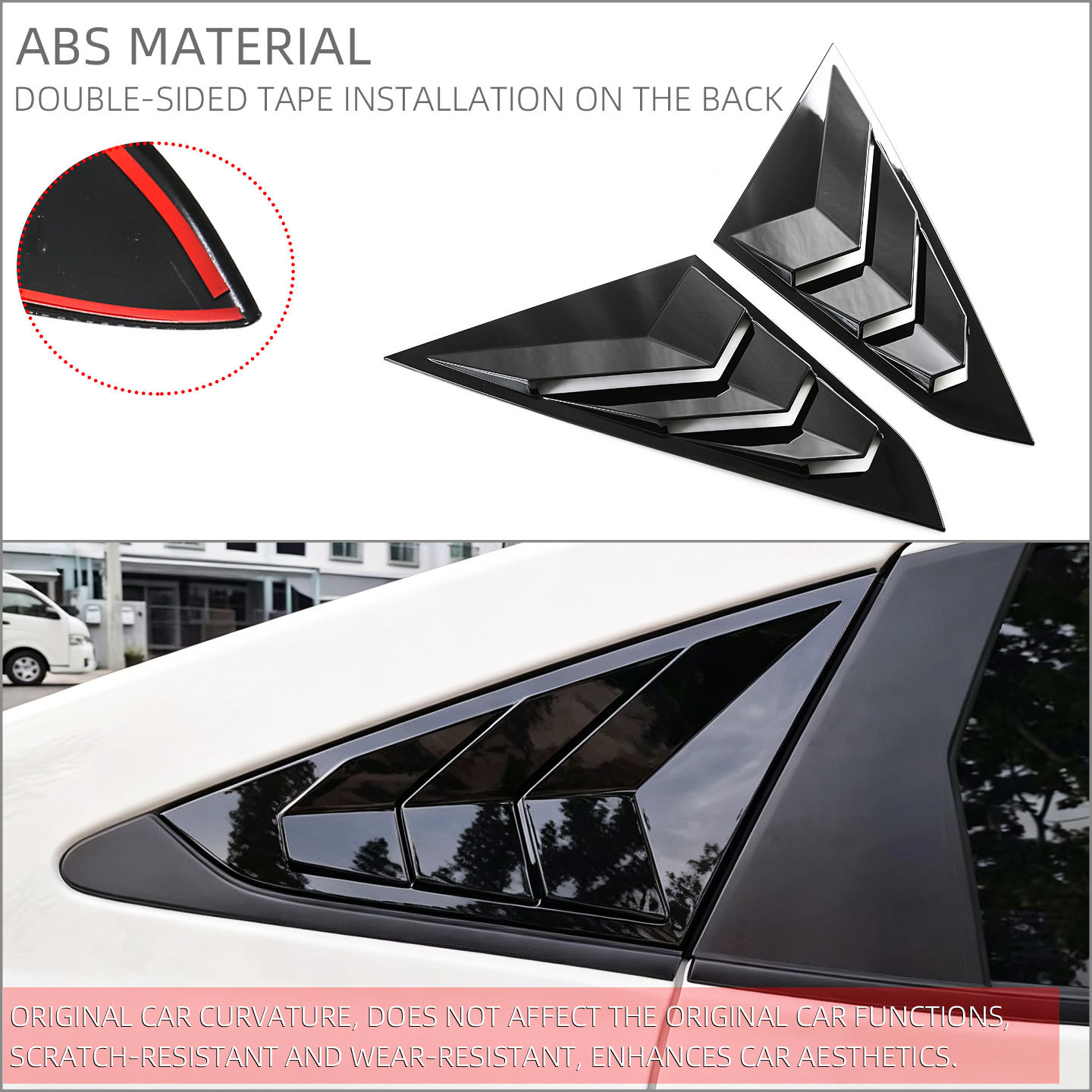 Suitable for 23-26 Models of Vios Yaris Ativ Rear Window Triangular Blinds and Window Trim Exterior Modification Accessories