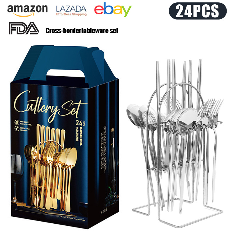 스테인레스 스틸 선반 실버 24 피스 세트