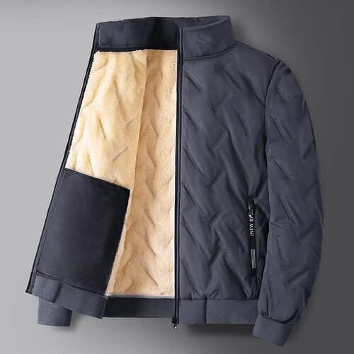 Lambskin Fleece Coat for Men - Winter Heavy Warm Fleece Jacket, Loose and Thick, Warm Insulated, Fitted and Larger Size, Father's Style Frock Coat